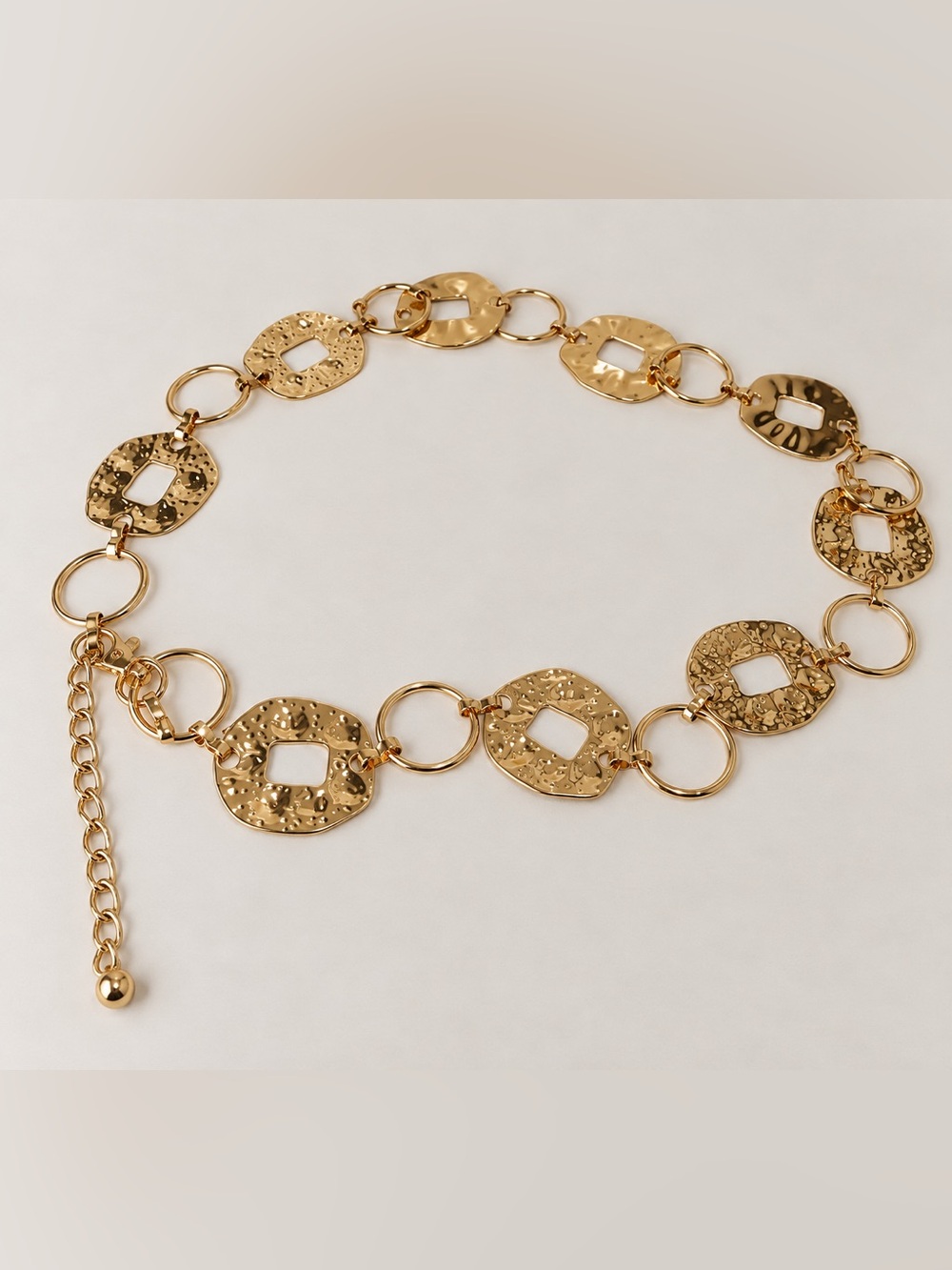 Gold Hammered Link Chain Belt — Never Worn